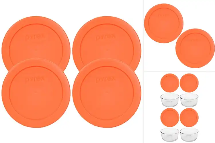 Detailed view of Best 2 Cup Orange Lids Set: Fresh, Secure, BPA-Free Storage