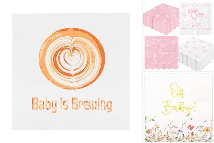 Detailed view of 12 Best Baby Shower Brunch Napkins: Chic & Quick Cleanup