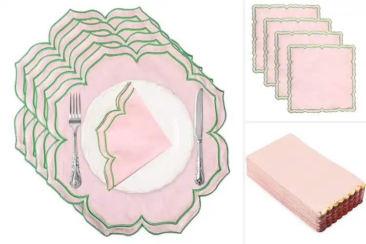 Detailed view of 10 Best Brunch Scalloped Napkins for Elegant Tablescapes