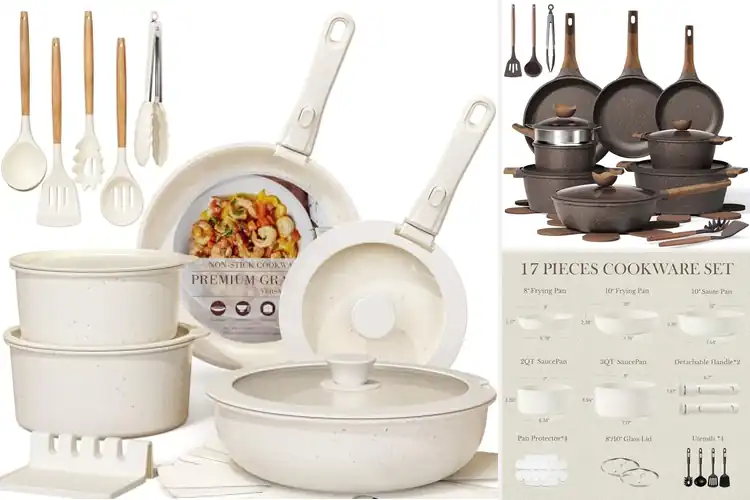 Detailed view of 10 Best Complete Pots And Pans Set With Lids And Accessories