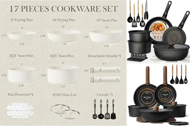 Detailed view of 10 Best Easy To Clean Nonstick Pots And Pans: Quick Cleanup