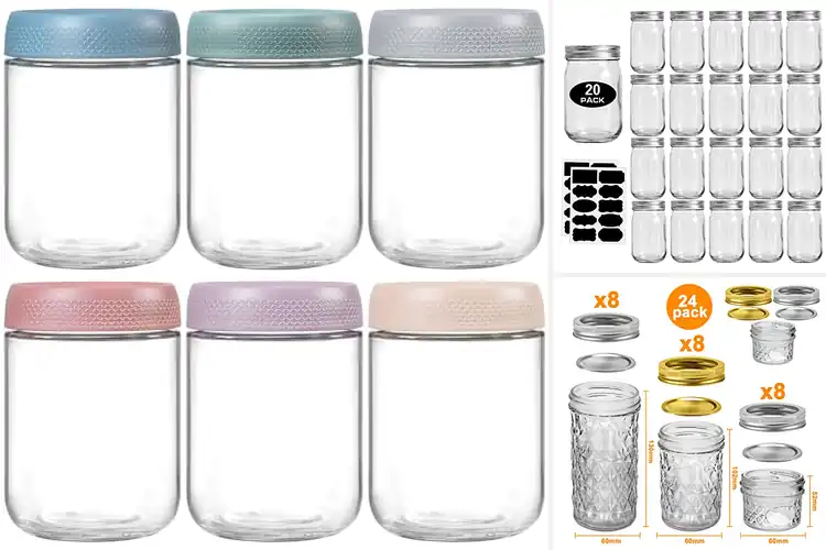 Detailed view of 10 Best Glass Mason Jars Sets With Lids – Keep Food Fresh