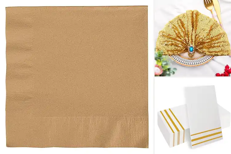 Detailed view of 3 Best Gold Glitter Brunch Napkins: Elevate Your Gatherings