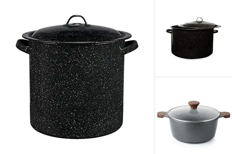 Detailed view of 10 Best Granite Stockpots with Lids for Easy Cooking