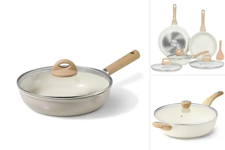 Detailed view of 10 Best Nonstick Ceramic Frying Pans With Lids: Effortless