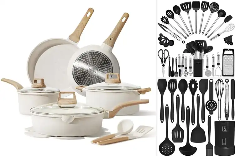 Detailed view of Best Nonstick Cookware Sets With Cooking Utensils
