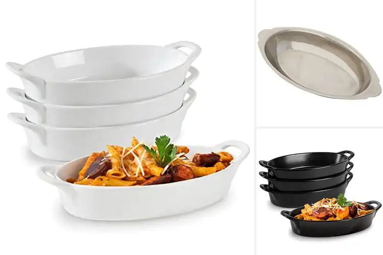 Detailed view of Best Oval Au Gratin Dish For Even Cooking