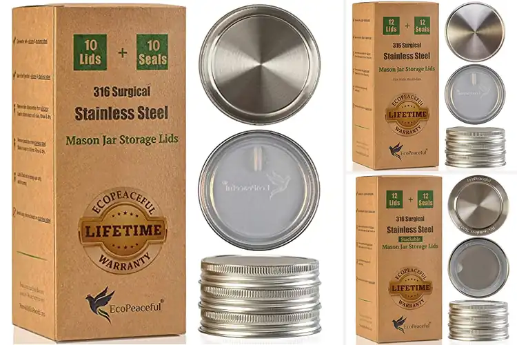Detailed view of Best Reusable Mason Jar Lids For Stainless Steel