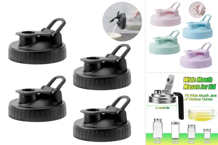 Detailed view of Best Salad Dressing Pouring Lids For Jars