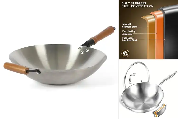Detailed view of Best Stainless Steel Woks: Stir-Fry Like a Pro