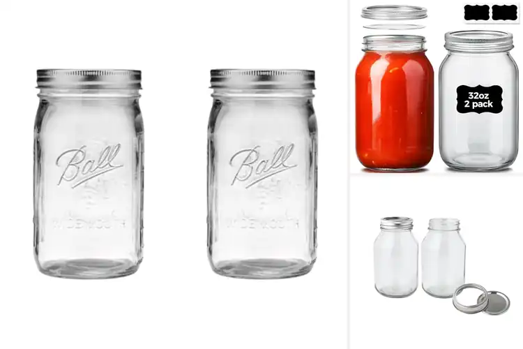 Detailed view of 10 Best Two-Pack Quart Mason Jars: Keep Food Fresh