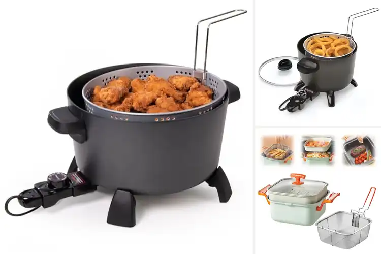 Detailed view of Best Versatile Covered Fryer And Steamer Pots