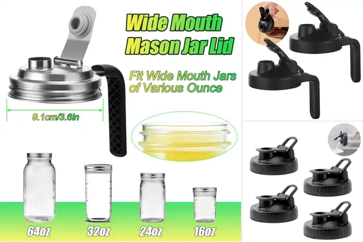 Detailed view of Best Versatile Mason Jar Pouring Lids