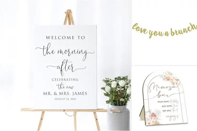 Detailed view of 10 Best Wedding Brunch Signs: Welcome Guests in Style