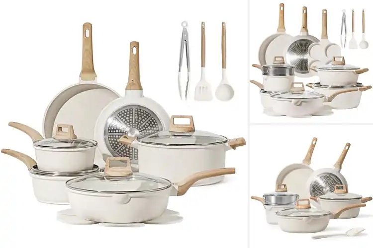 Detailed view of 10 Best White Granite Cookware Sets: Effortless, Nonstick Cooking