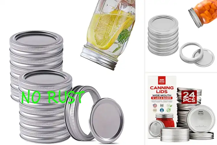 Detailed view of Best Wide Mouth Mason Jar Lids And Rings Set Of 12