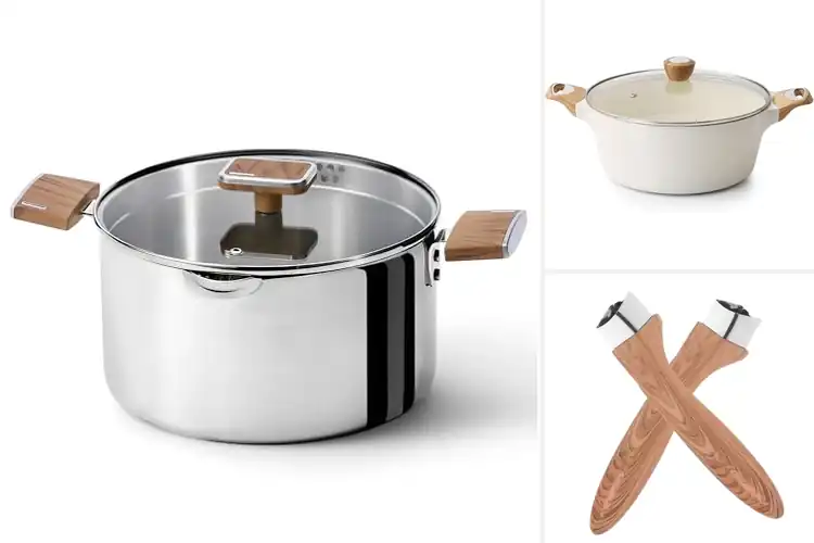 Detailed view of Best Wood-Grain Handle Stockpots