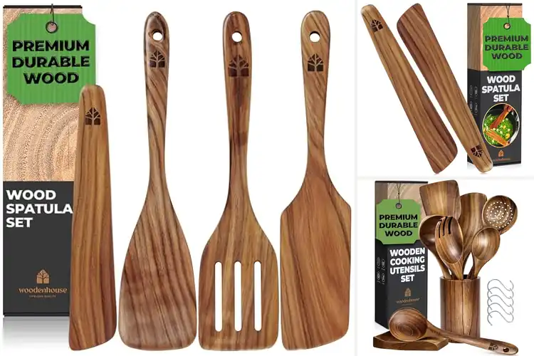 Detailed view of 10 Best Wooden Spatulas for Effortless Cooking at Home